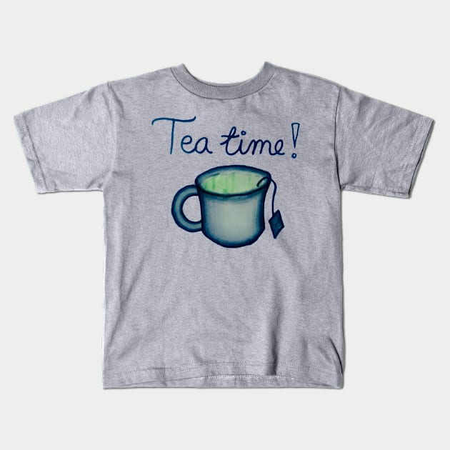 Tea Time Kids T-Shirt by MarkusMikaelH